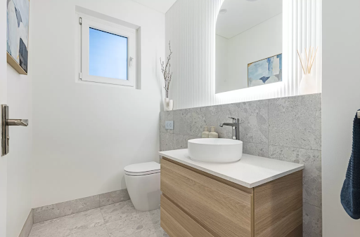 South Coogee bathroom renovation with Natural, Light Colour Palette